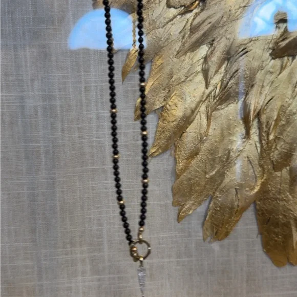 Zoe Lev Custom Black Onyx Necklace Diamond Dagger charm & enhancer Brand New 🆕 - Picture 5 of 10